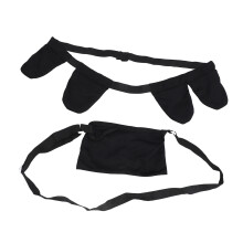 (Black) Mastectomy Drain Holder 4 Pouches Shower Bag Adjustable Gray