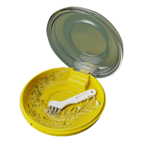 (Yellow) Draagbare Retainer Case Geel Silicone 1