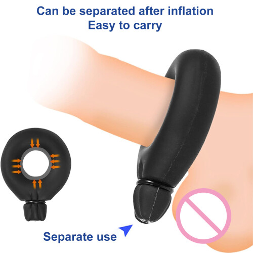 Inflatable Cock Ring with Removable Pump Testicle Ring Glans Ring