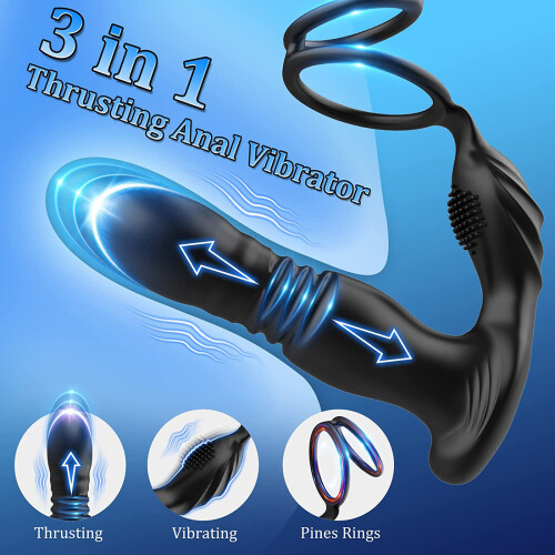 Prostaat Massager met Cock Rings 10 Modi Silicone