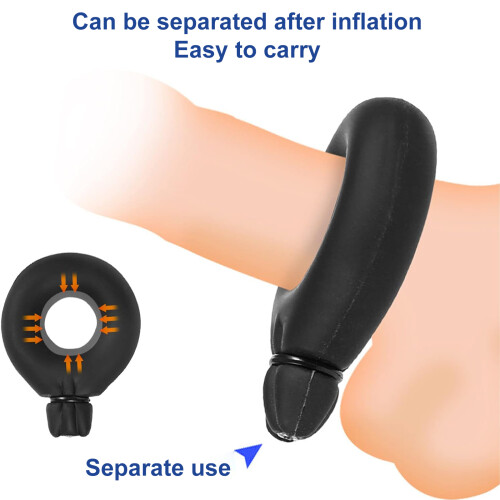Inflatable Cock Ring with Removable Pump Testicle Ring Glans Ring 1
