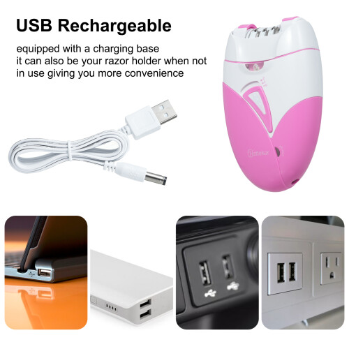 Epilatore Corpo Intero Ricaricabile USB 2 Velocità Luci 1