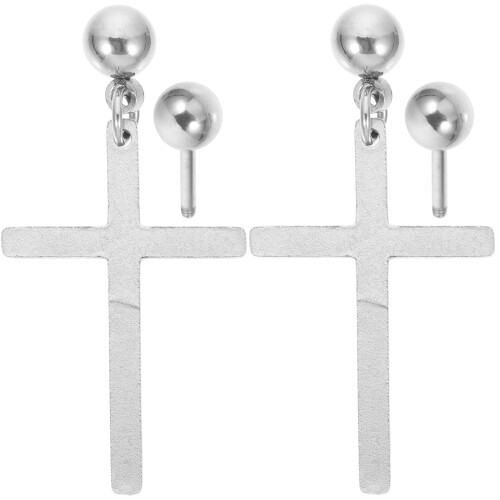 1 Par Unisex Oörsnappar Långa Pärlor (Silver)