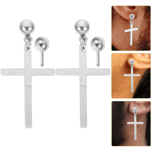 1 Par Unisex Oörsnappar Långa Pärlor (Silver) 2
