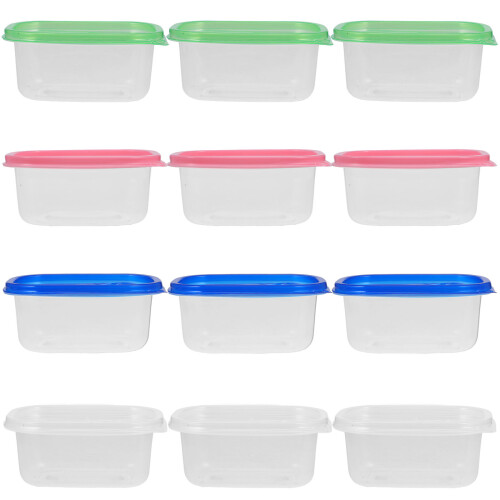 12 St 280 Ml Rektangulära Plastlunchlådor För Mat Förvaring 1