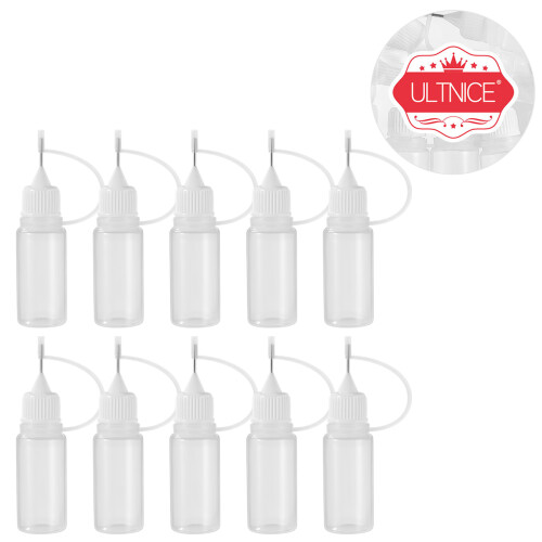 10St 10 Ml Nälspets Limflaskor Med Vätskenålar För Diy, Flaskor 2