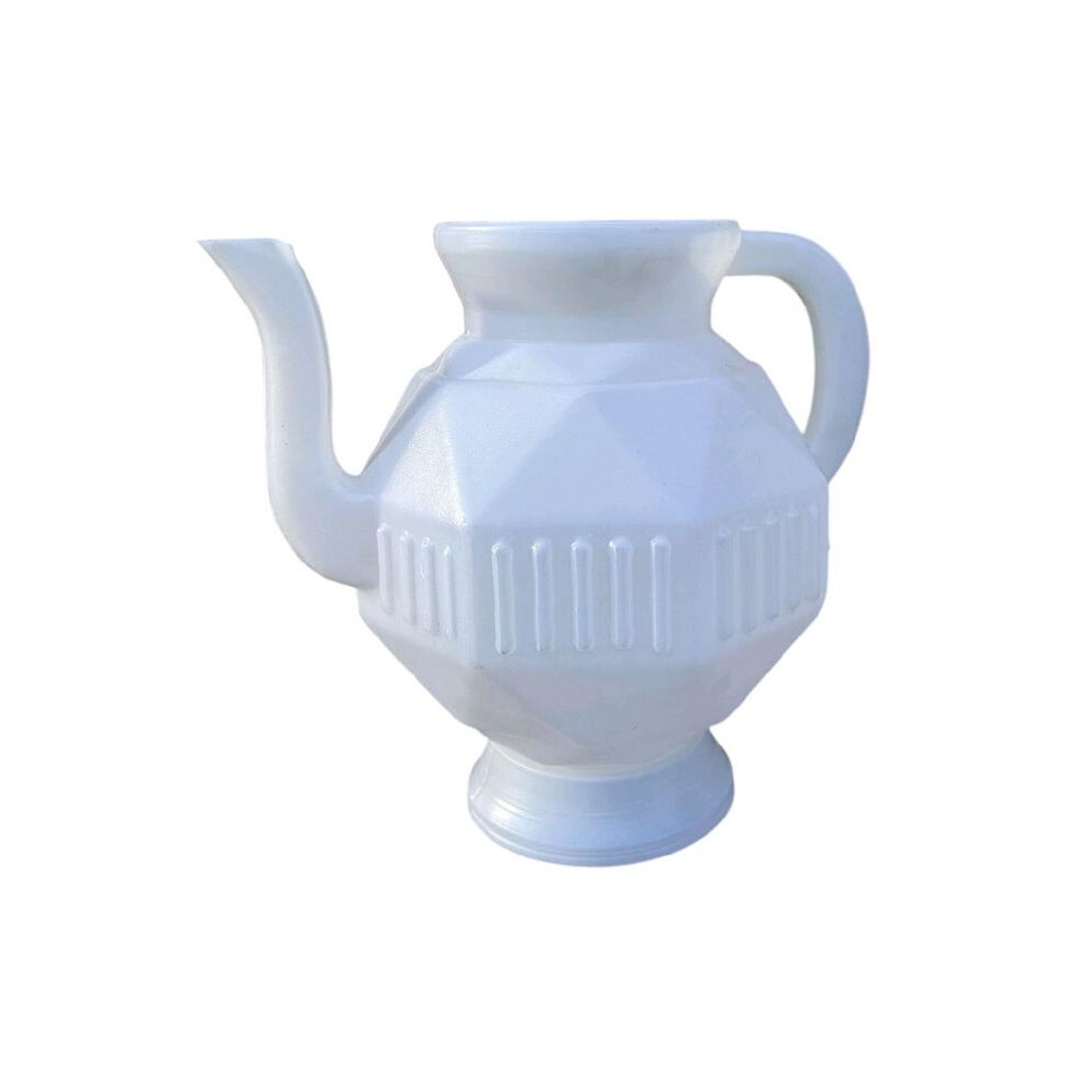 (White) Plastic Short Nose Lota / Watering Can / Bathroom Wash Jug - With Integrated Handle - Assorted Colours-image-OPC-PMJGGWV-NEW