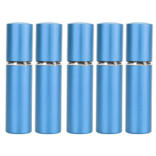 (Blue) 5pcs 10ml Flat Top Glass Spray Bottles Empty Black