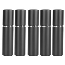 (Black) 5pcs 10ml Flat Top Glass Spray Bottles Empty Black