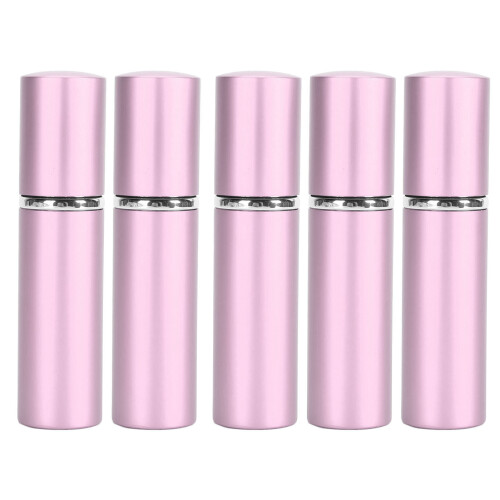 (Roseate) 5pcs 10ml Flat Top Glass Spray Bottles Empty Black