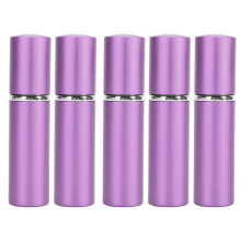 (Violet) 5pcs 10ml Flat Top Glass Spray Bottles Empty Black