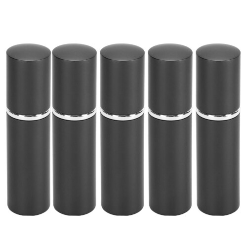 (Black) 5pcs 10ml Flat Top Glass Spray Bottles Empty Black 2