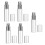 (Silver) 5pcs 10ml Flat Top Glass Spray Bottles Empty Black 4