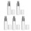 (Silver) 5pcs 10ml Flat Top Glass Spray Bottles Empty Black 2
