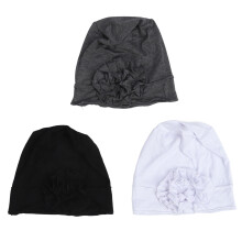 Frauen-Turban-Blumenhaube Schwarz Weiß Grau Modal Haarausfall