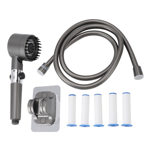 Handduschkopf Turbo 3 Gänge Hochdruck Filter Grau