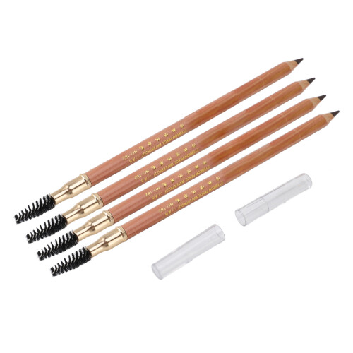 4pcs waterproof eyebrow pencil dual head black coffee brown grey 1