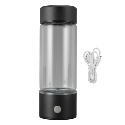 (Black) 450ml Portable Hydrogen Water Bottle Generator