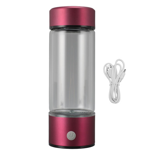 (Rose Red) 450ml Portable Hydrogen Water Bottle Generator