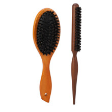 Bristle Hair Brush Set 3 Rows Rounded Teeth Paddle