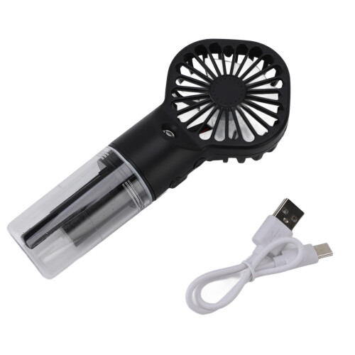 (Black) Ventilatore USB Mini 4 Vel. Ricaricabile Nero