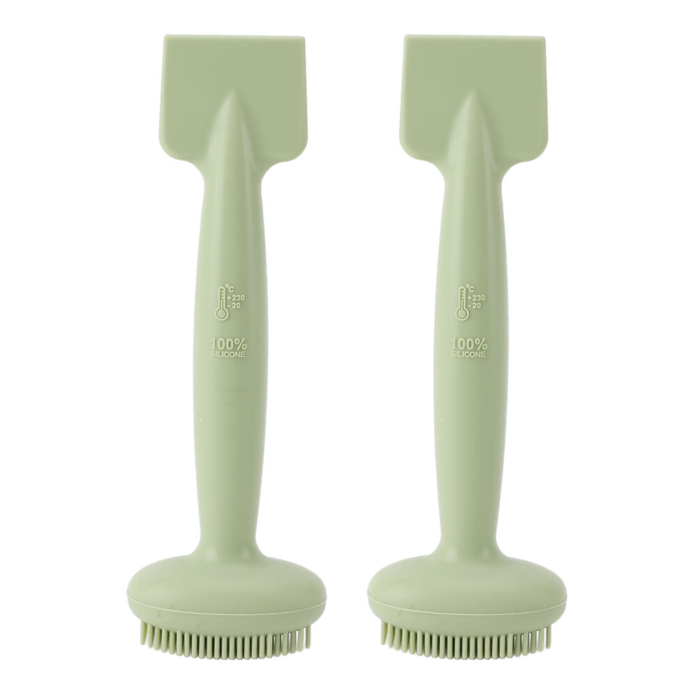 (Green) 2Pcs Silicone Face Mask Applicator Double Head Reusable Brush Blue 461605316208