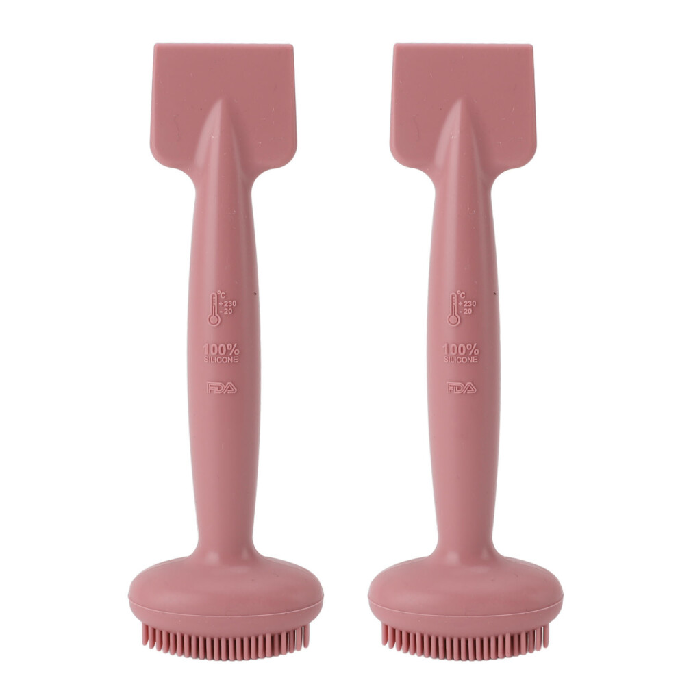 Pink (Pink) 2Pcs Silicone Double Ended Face Mask Brush Cleansing