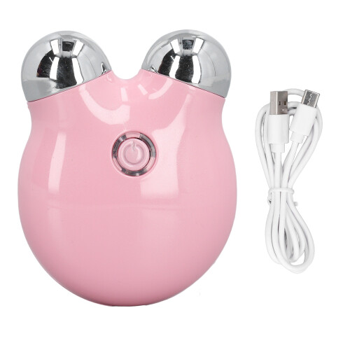 (Pink) Paarse Dubbele Roller voor Gezichtsmassage