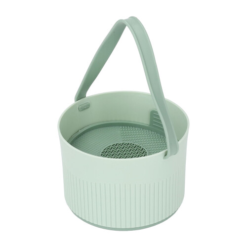 3-in-1 Silikon-Make-up-Pinselreiniger mit Halterung grün 1