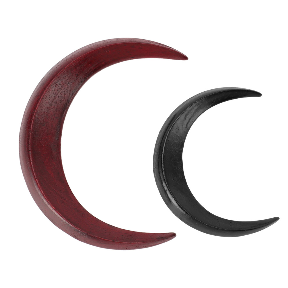 Brown/Red/Black 2Pcs Moon Hair Fork Elegant Hairpin
