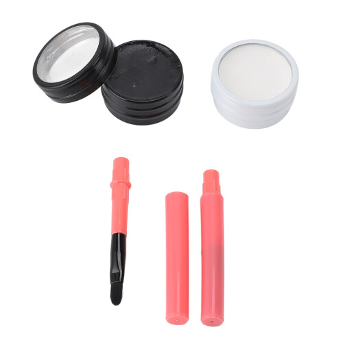 (White and Black) 2Pcs Eyebrow Mapping Paste Washable White Black 20g 2