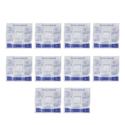 10pcs CPR Barrier One Way Valve Breathing Face Shields