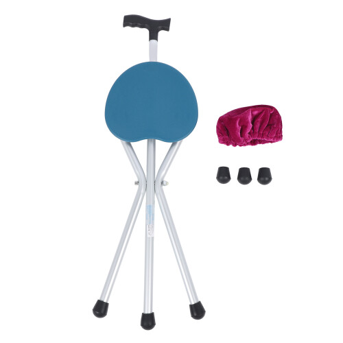Folding Cane Seat Adjustable Anti-Slip