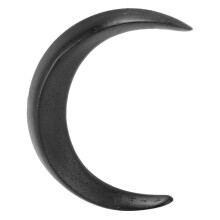 (Black) Mond-Haarspange aus Holz geschnitzt, Größe S, Schwarz