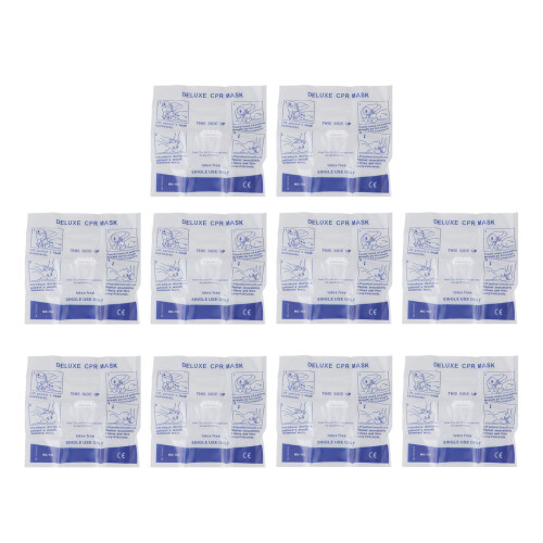 10pcs CPR Barrier One Way Valve Breathing Face Shields 1