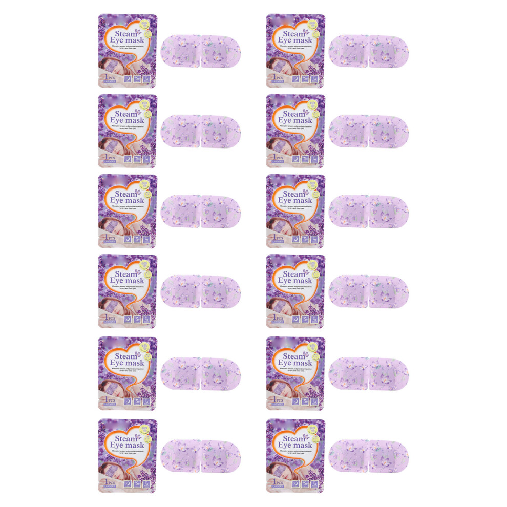 Lavender 12Pcs Eye Steam Cover Reduce Fatigue Disposable Patch