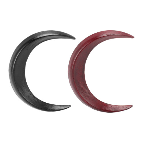 2x Mond-Haarnadel Holz Groß Schwarz/Braun
