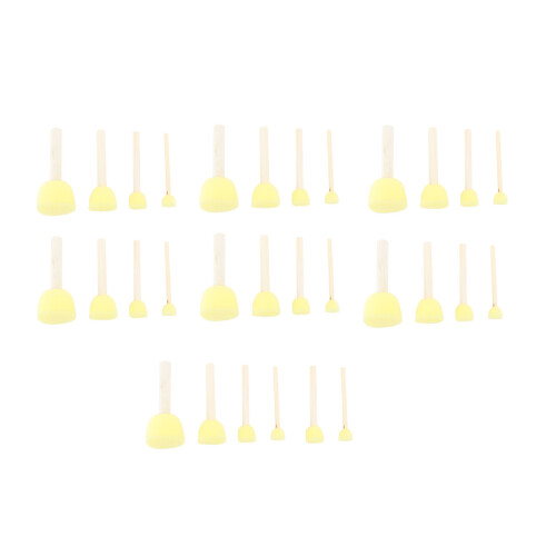 30st Sponge Brush Set Wood Handle Round DIY