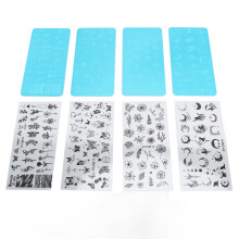 Nail Art Printed Steel Plate Stamp Template Kit