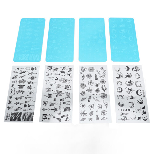 Nail Art Printed Steel Plate Stamp Template Kit