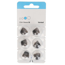 (M) 6x Silicone Click Sleeve Oordopjes Versterker Zwart L