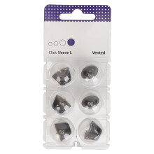 (L) 6x Silicone Click Sleeve Oordopjes Versterker Zwart L
