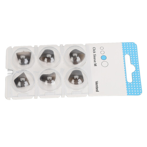 (M) 6x Silicone Click Sleeve Ear Protector Washable Amplifier Black L 2