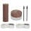 (02 Dark Gray) Eyebrow Stamp Kit 2 Brushes 20 Stencils Brown 1