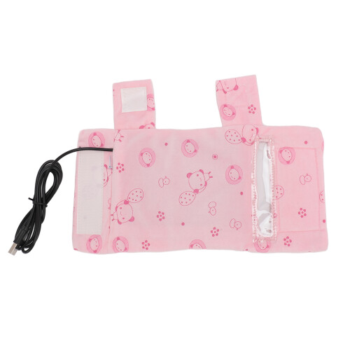 (Pink) USB Baby Bottle Warmer Portable Insulation Sleeve Blue 2