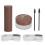 (03 Pure Brown) Eyebrow Stamp Kit 2 Brushes 20 Stencils Brown 1