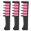 3x Hair Chalk Comb Temporary Pink Washable 3