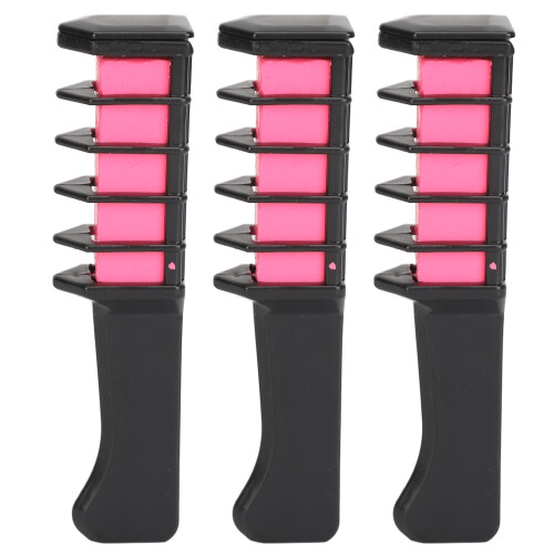3x Hair Chalk Comb Temporary Pink Washable 2