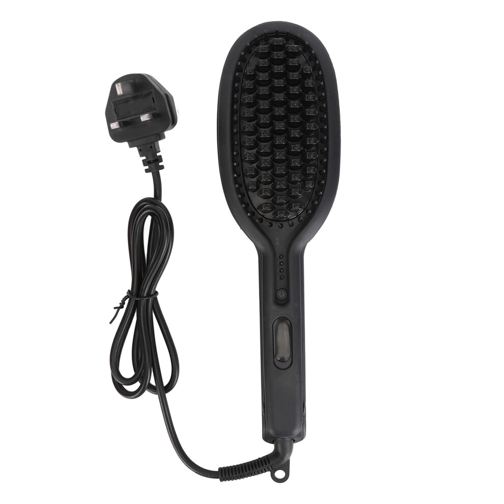 (UK Plug 220â240V) Straightening Curling Iron Brush Negative Ion Heated 220-240V