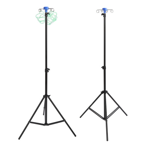 2x Adjustable IV Poles Aluminum 2